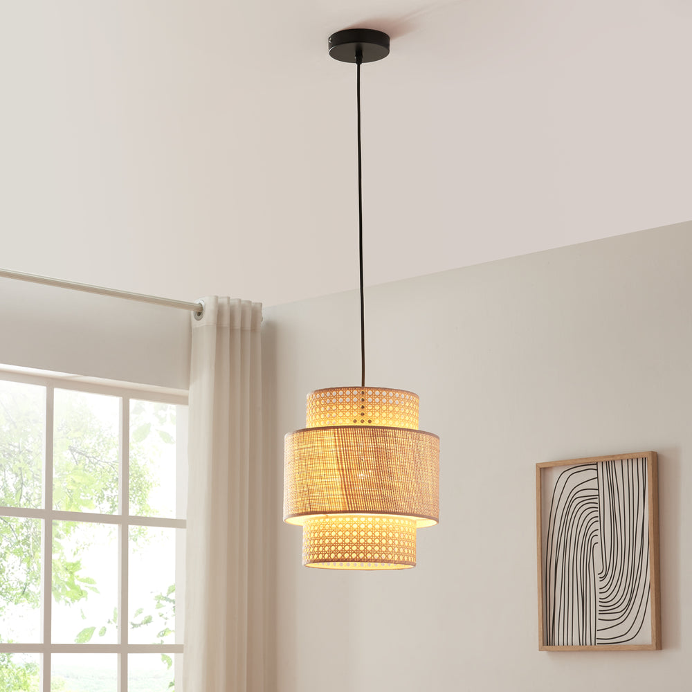 Hänglampa Biggar rottinglook/flätmönster [lux.pro] - premiumXL