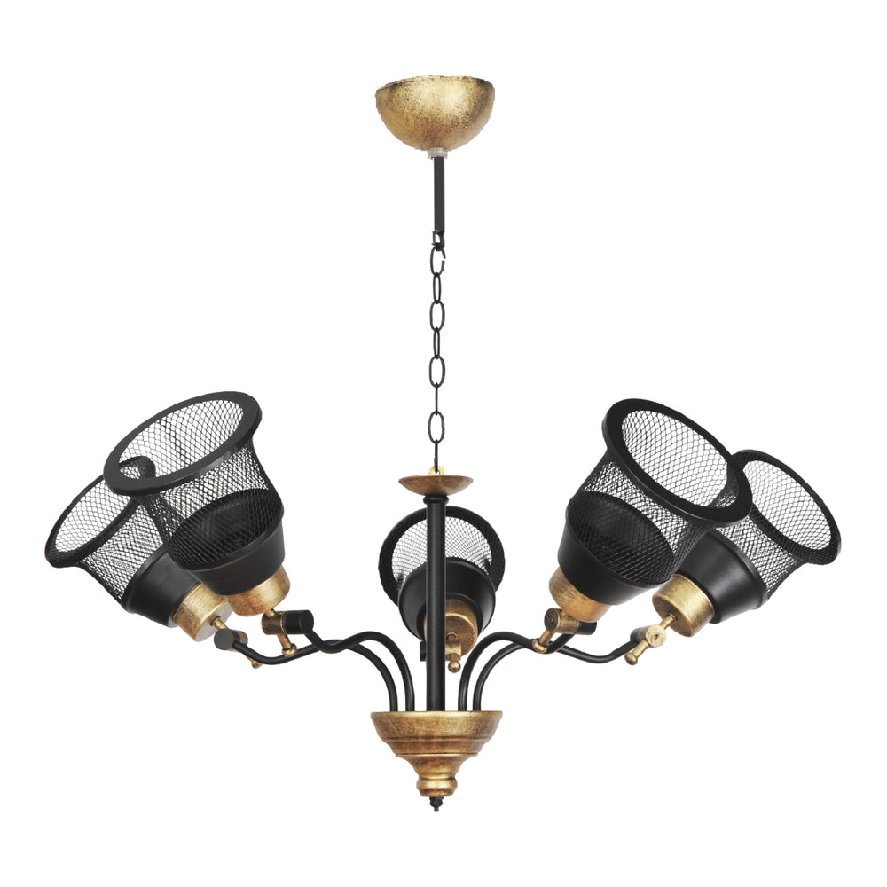 Taklampa Langport 3/5-flammig Svart / Guld [lux.pro]