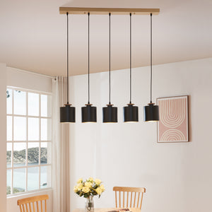 Hänglampa Posdand 130x90x14 cm trä/svart [lux.pro] - premiumXL