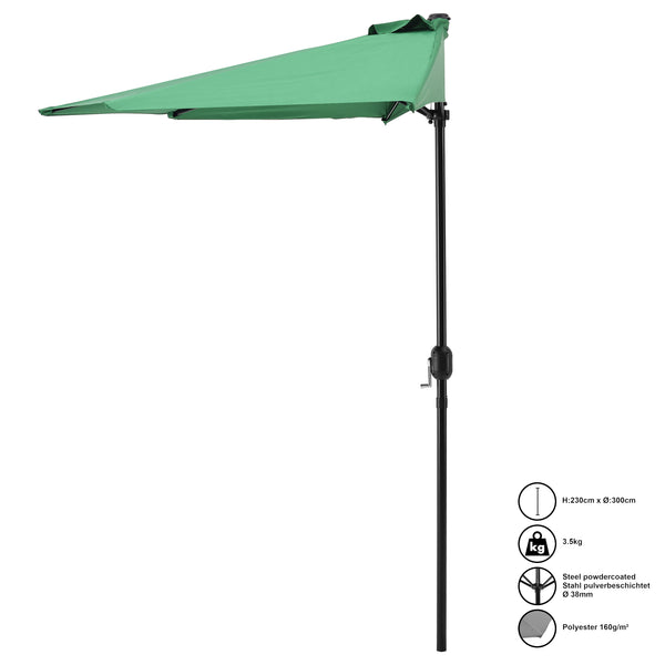 [casa.pro]® Halvcirkelformad parasoll-i olika färger