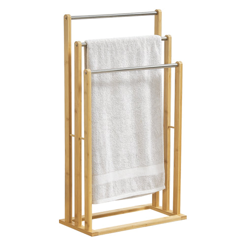 Handdukshållare Porsanger 46x24x84cm bambu [en.casa]