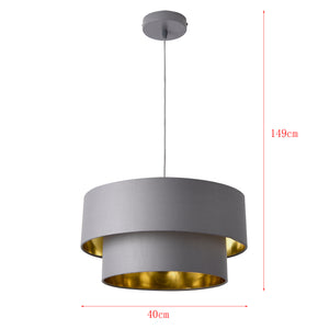 Taklampa Lopar textil metall grå guld välj modell [lux.pro]