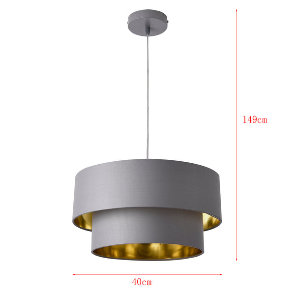 Taklampa Lopar textil metall grå guld välj modell [lux.pro]