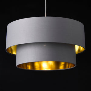 Taklampa Lopar textil metall grå guld välj modell [lux.pro]