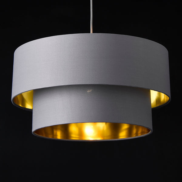 Taklampa Lopar textil metall grå guld välj modell [lux.pro]