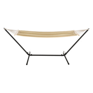 Hängmatta med stativ 300x120x105cm stål bomull polyester max.120kg svart [en.casa] välj modell