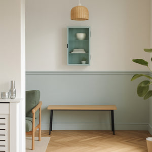 Väggskåp Zundert med räfflad glasdörr 60x35x15 cm stål [en.casa]