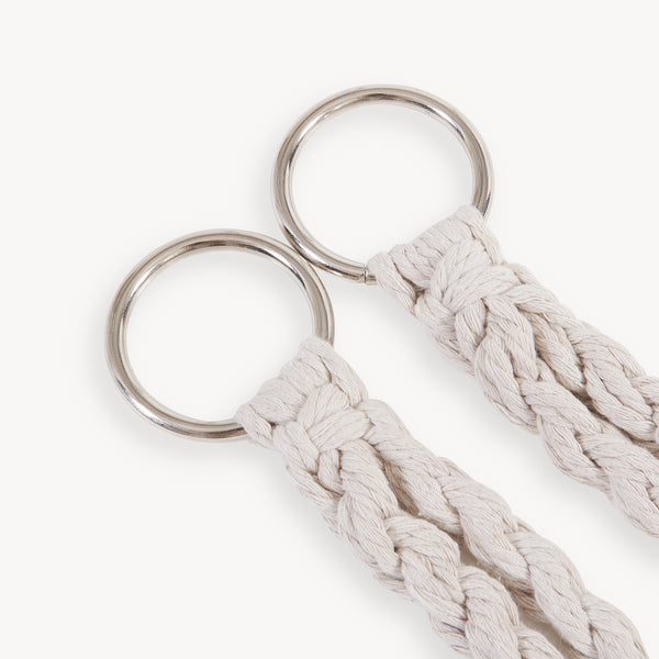 Hängstol Kailua för 2 personer 135x129x65 cm Krämvit [casa.pro]