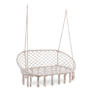Hängstol Kailua för 2 personer 135x129x65 cm Krämvit [casa.pro]
