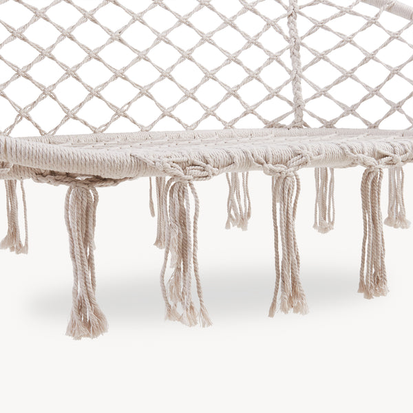 Hängstol Kailua för 2 personer 135x129x65 cm Krämvit [casa.pro]