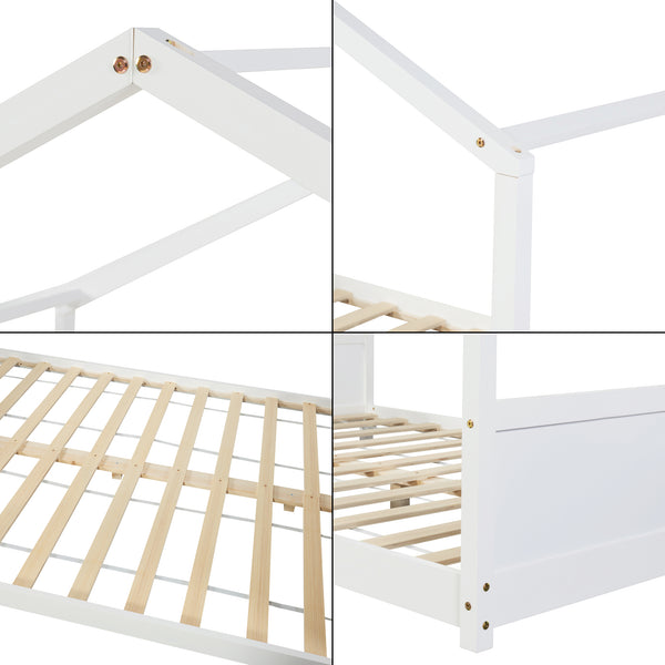 Hussäng Simo med madrass Vit [en.casa]