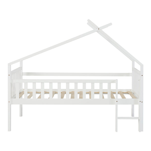 Sängram Sotkamo 90x200cm med sängkantsskydd [en.casa]