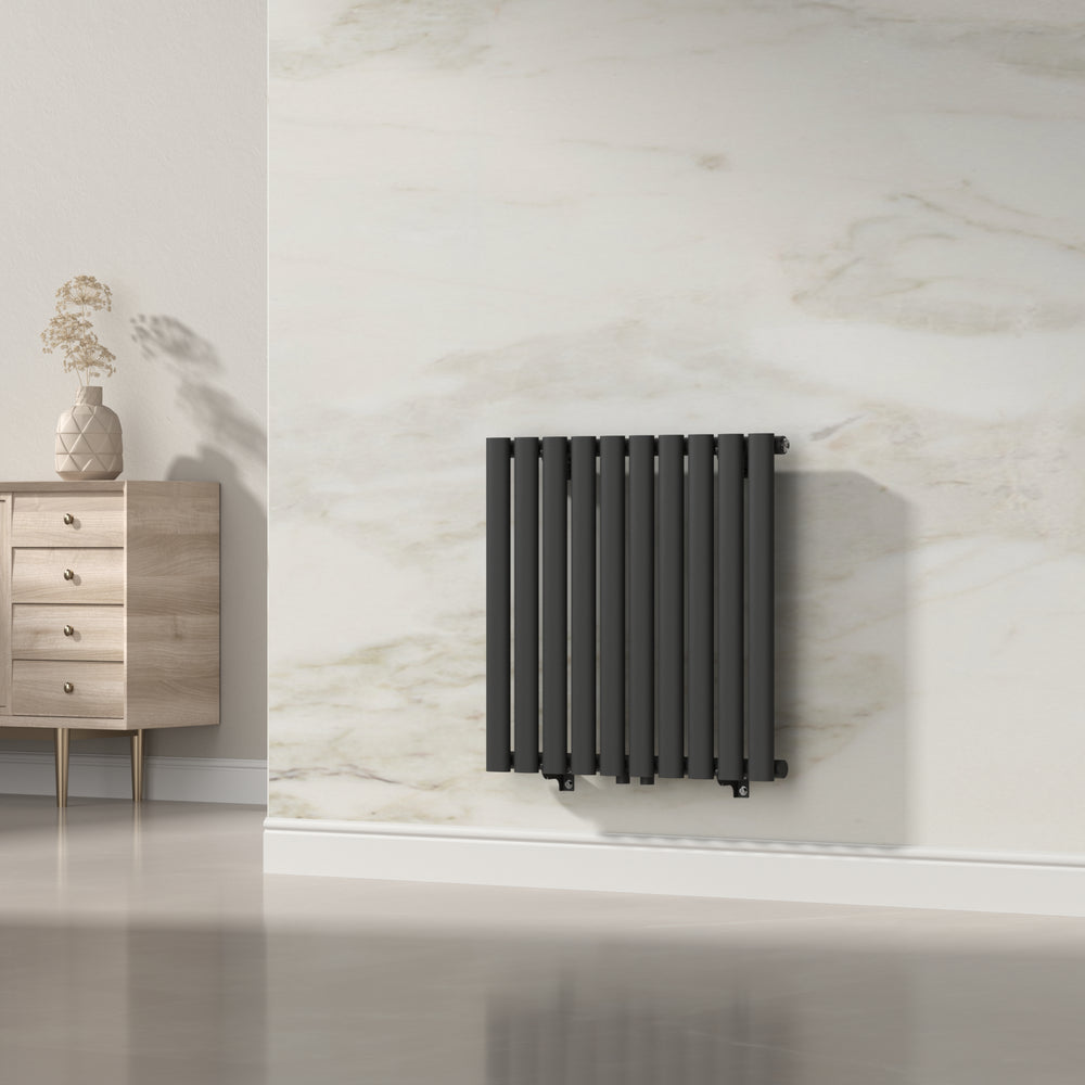 Design rörradiator Nore Black 60x60cm Enkelt lager 449W [neu.haus]