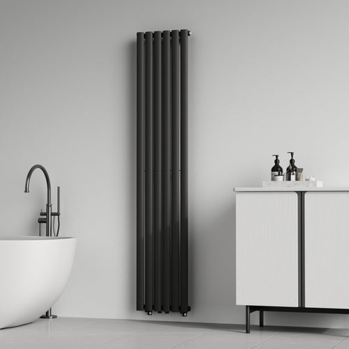 Designrörsradiator Nore Black 180x36cm Enkelt lager 707W [neu.haus]