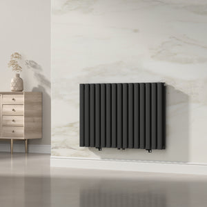 Design rörradiator Nore svart 60x90cm dubbelt lager 1180W [neu.haus]