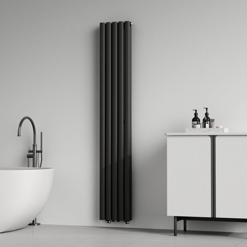 Design rörradiator Nore svart 180x30cm dubbelt lager 1122W [neu.haus]