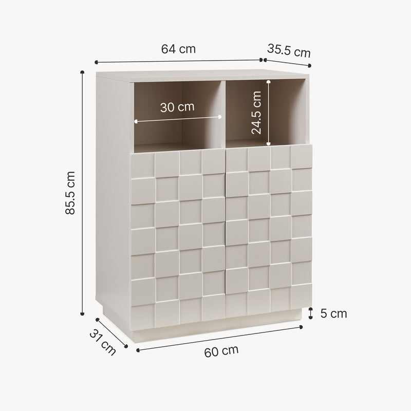 Måttskiss Highboard Bopibobro [en.casa]