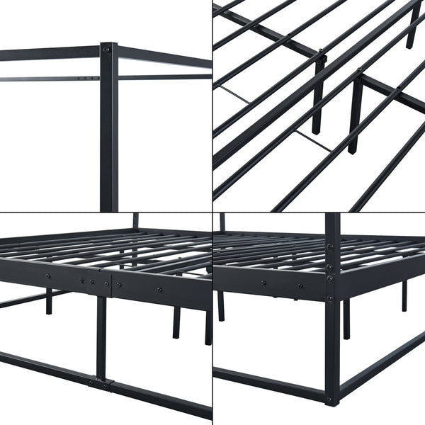 Himmelbädd Kristianstad med madrass svart i olika storlekar [en.casa]