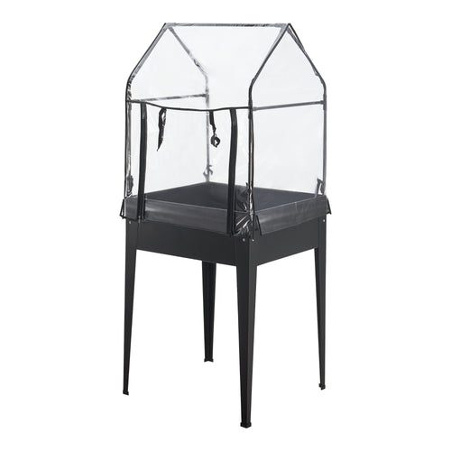 Odlingsbädd med växthus Katwijk 60x60x152 cm [en.casa] 