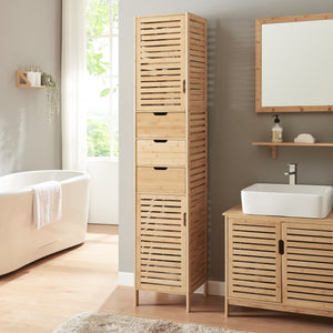 Högskåp Boksereys 180x35x35 cm bambu [en.casa] - premiumXL