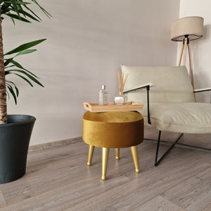 Sittpuff Laholm Ø 40cm sammet i olika färger [en.casa] - premiumXL