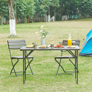Hopfällbart campingbord Adelfia 120x60 cm [en.casa]