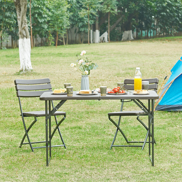 Hopfällbart campingbord Adelfia 120x60 cm [en.casa]