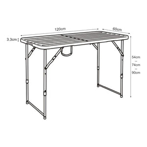 Hopfällbart campingbord Adelfia 120x60 cm [en.casa]