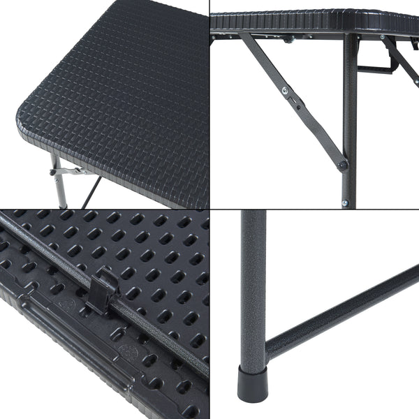 Hopfällbart campingbord Adelfia 120x60 cm [en.casa]