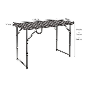 Hopfällbart campingbord Adelfia 120x60 cm [en.casa]