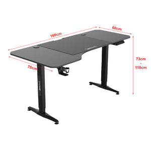 Höj och sänkbart skrivbord Oxnard sitt/stå L-format 160x60/75 cm [pro.tec] välj modell