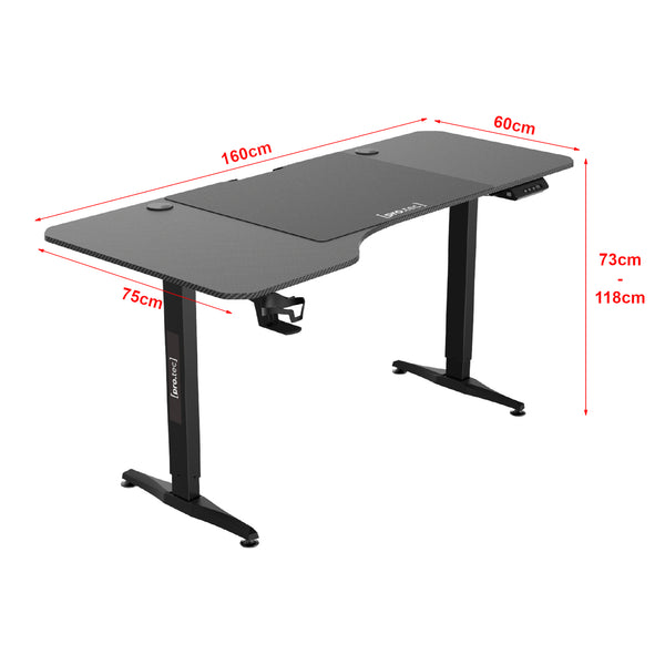 Höj och sänkbart skrivbord Oxnard sitt/stå L-format 160x60/75 cm [pro.tec] välj modell
