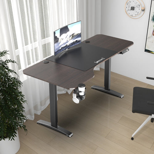 Höj och sänkbart skrivbord Oxnard sitt/stå L-format 160x60/75 cm [pro.tec] välj modell
