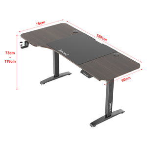 Höj och sänkbart skrivbord Oxnard sitt/stå L-format 160x60/75 cm [pro.tec] välj modell