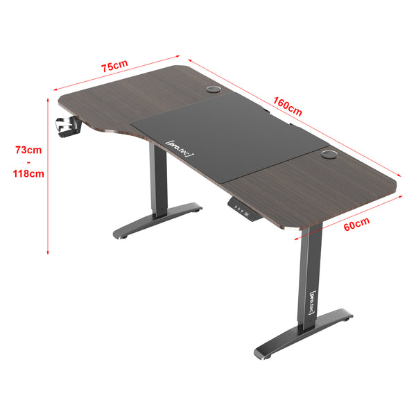 Höj och sänkbart skrivbord Oxnard sitt/stå L-format 160x60/75 cm [pro.tec] välj modell