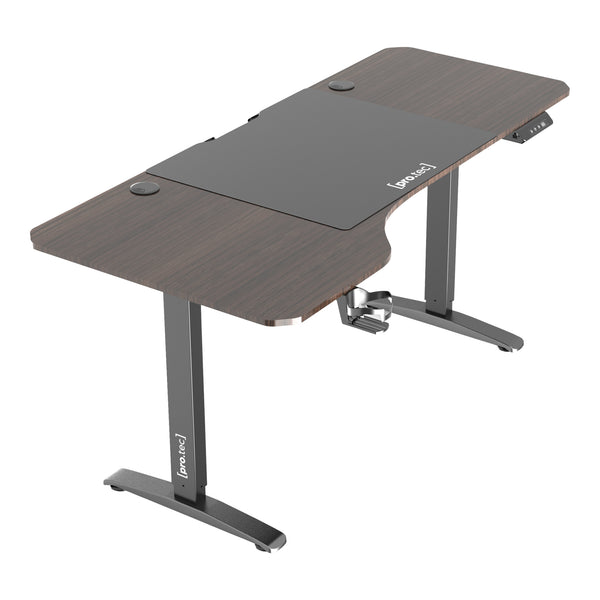 Höj och sänkbart skrivbord Oxnard sitt/stå L-format 160x60/75 cm [pro.tec] välj modell