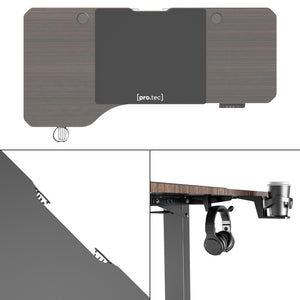 Höj och sänkbart skrivbord Oxnard sitt/stå L-format 160x60/75 cm [pro.tec] välj modell