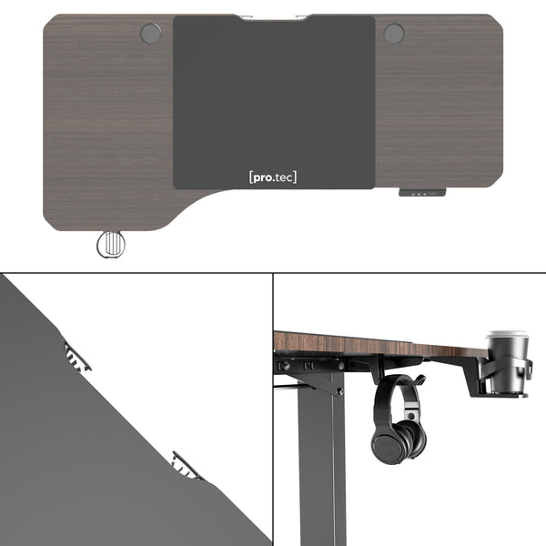 Höj och sänkbart skrivbord Oxnard sitt/stå L-format 160x60/75 cm [pro.tec] välj modell