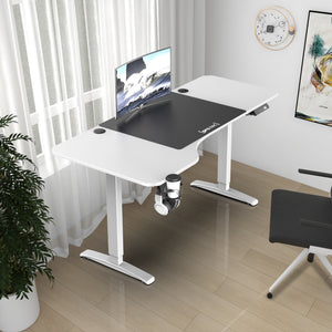 Höj och sänkbart skrivbord Oxnard sitt/stå L-format 160x60/75 cm [pro.tec] välj modell