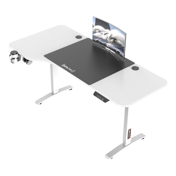Höj och sänkbart skrivbord Oxnard sitt/stå L-format 160x60/75 cm [pro.tec] välj modell