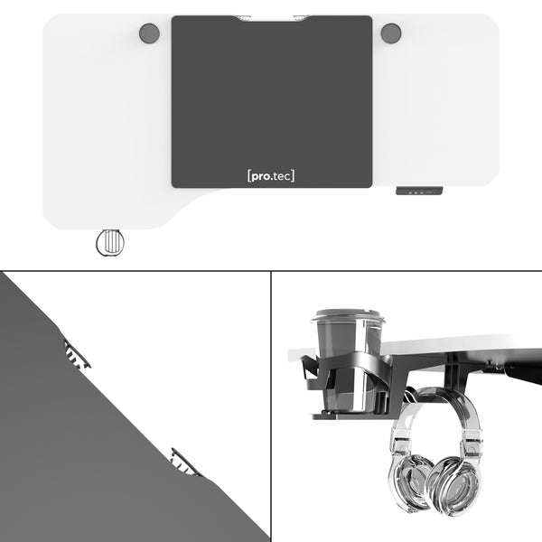 Höj och sänkbart skrivbord Oxnard sitt/stå L-format 160x60/75 cm [pro.tec] välj modell