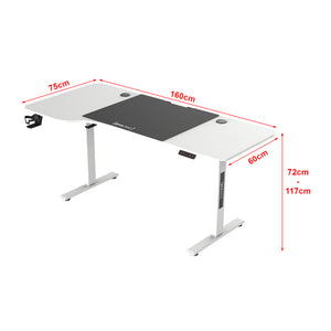 Höj och sänkbart skrivbord Stryn 72 - 117 cm [pro.tec] välj modell