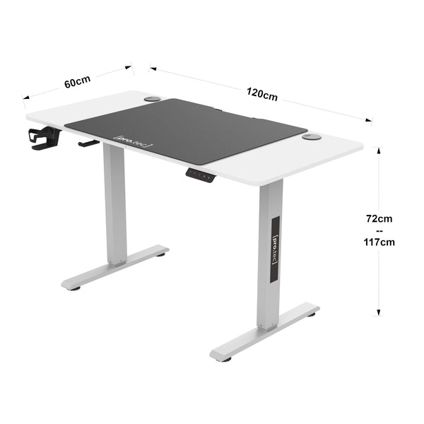 Höj och sänkbart skrivbord Stryn 72 - 117 cm [pro.tec] välj modell
