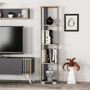 Aalestrup bokhylla med 4 nivåer 153 x 34 x 26 cm i olika färger [en.casa]