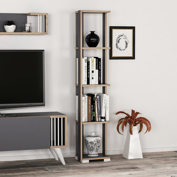 Aalestrup bokhylla med 4 nivåer 153 x 34 x 26 cm i olika färger [en.casa]