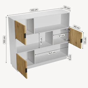 Bokhylla Verhundar 102x120x30 cm [en.casa]