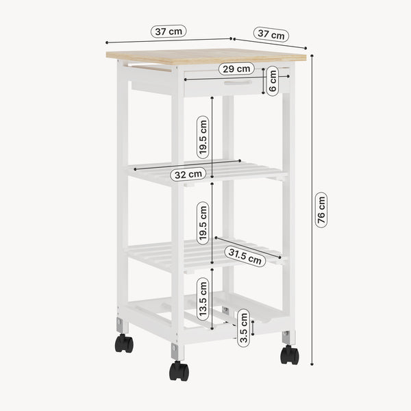 Serveringsvagn Biel 76x37x37 cm [en.casa]