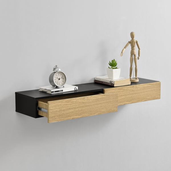 Vägghylla/Sängbord med låda set om 2 [en.casa] välj modell