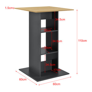 Barbord Visby 70x70x110cm med hylla [en.casa] välj modell