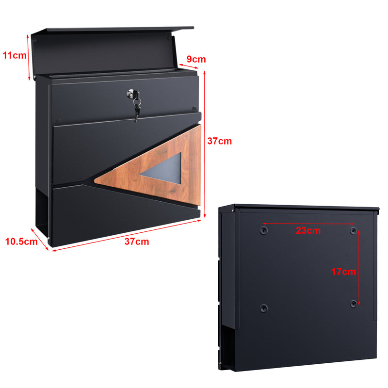 Måttskiss Postlåda Schönburg brevlåda 37x37x10,5 cm [en.casa] välj modell
